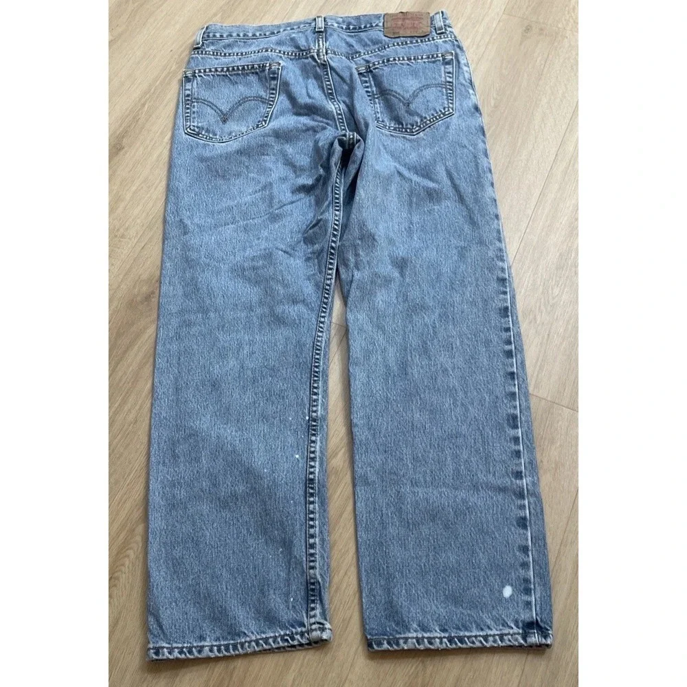 Levi's 505 Denim Jeans Men's 36x30 Regular Fit Straight Leg Med Wash Relaxed 2